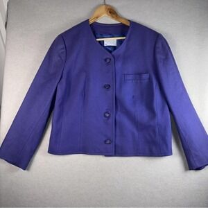 Vintage Pendleton Suit Jacket Womens Medium Purple Wool Lined Made USA 90s